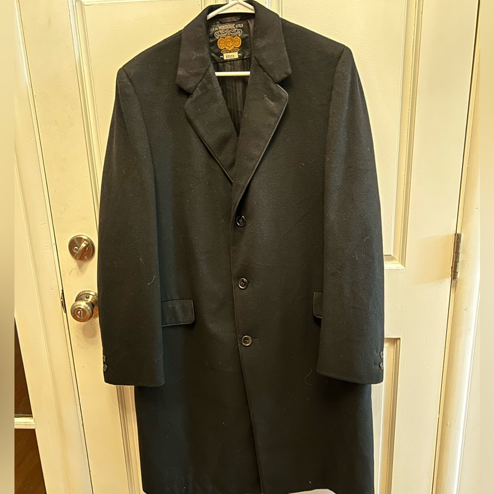 Genuine Montagnac & Fils Overcoat Sz 44/46 black